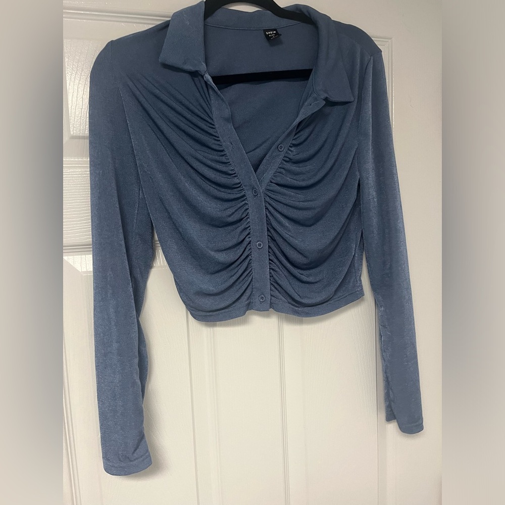 Blue button up